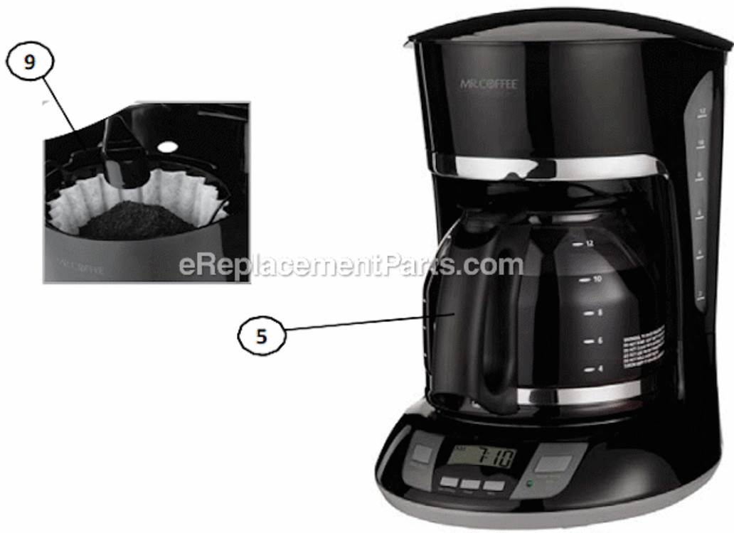 Page A Diagram and Parts List for BVMC-MVX23  Mr Coffee Coffee Maker